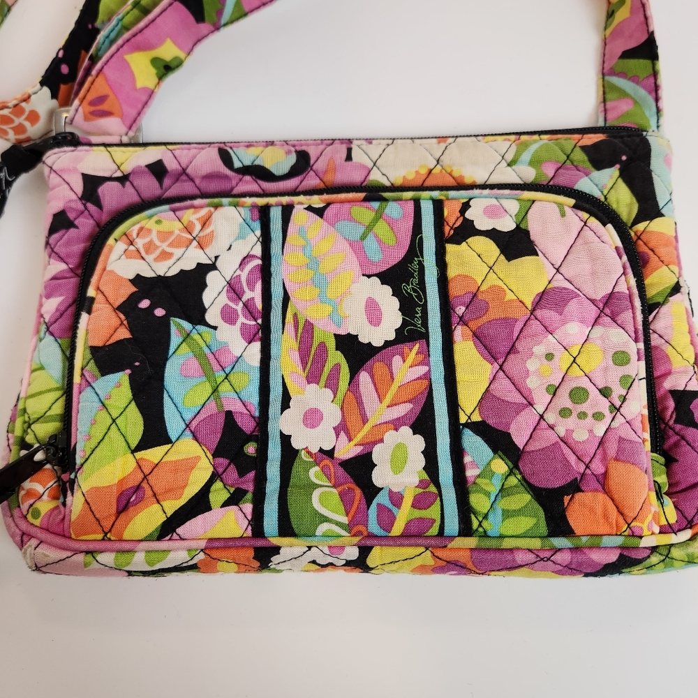 Vera Bradley Purse Over Shoulder Floral Print Pockets Card Slots Crossbody - Picture 2 of 12